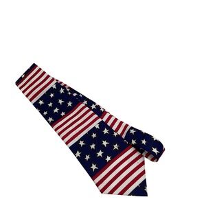 Carter & Holmes American Flag‎ Patriotic Stars and Stripes Red White Blue Tie